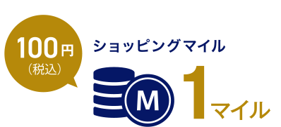 100円（税込） ショッピングマイル 1マイル