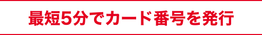 最短5分でカード番号を発行