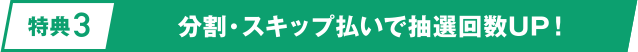 [特典3] 分割・スキップ払いで抽選回数UP！