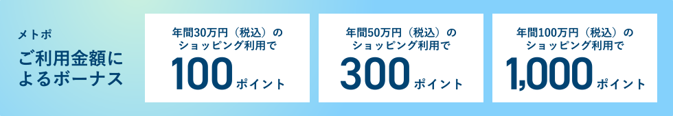 メトポ ご利用金額によるボーナス