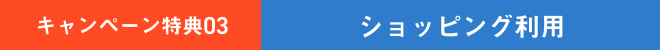 キャンペーン特典03 | ショッピング利用