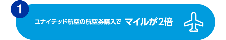 [1]ユナイテッド航空の航空券購入でマイルが2倍