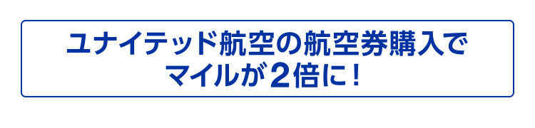 ユナイテッド航空の航空券購入でマイルが2倍に！