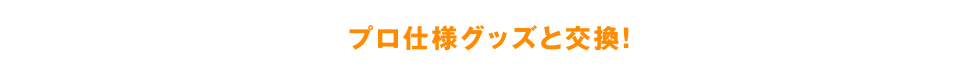 プロ仕様グッズと交換!