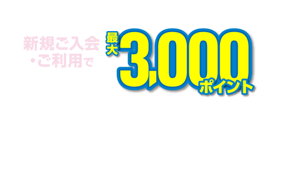新規ご入会・ご利用でライフのポイント最大3,000ポイントプレゼント!! 
