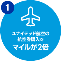 [1]ユナイテッド航空の航空券購入でマイルが2倍